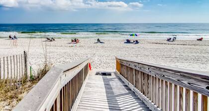 Sunny, Gulf-front beach condo with central AC & a pool