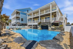 Pool - 2 Night Minimum Stay in Off Season - Pet Friendly 8BR Oceanfront Home in Cherry Grove, Game Room & Beautiful Pool (ISLELAG) (North Myrtle Beach)