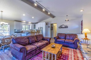 TV, fireplace, foosball