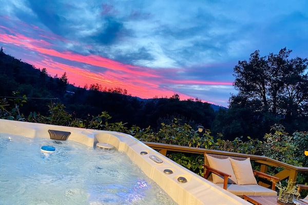 Sunset view from our hot tub