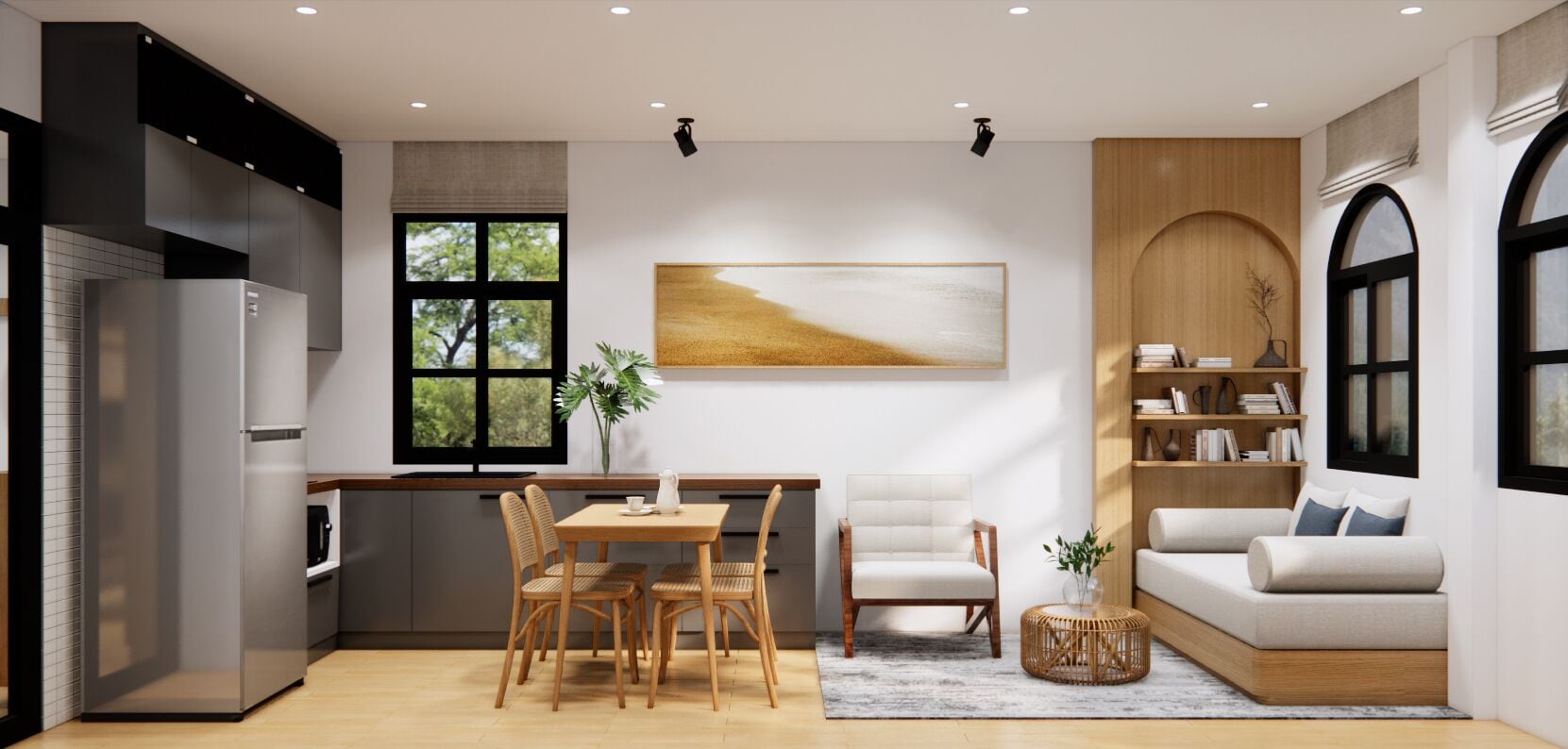 Family Suite Large Balcony with Mountain View | Living area | LCD TV