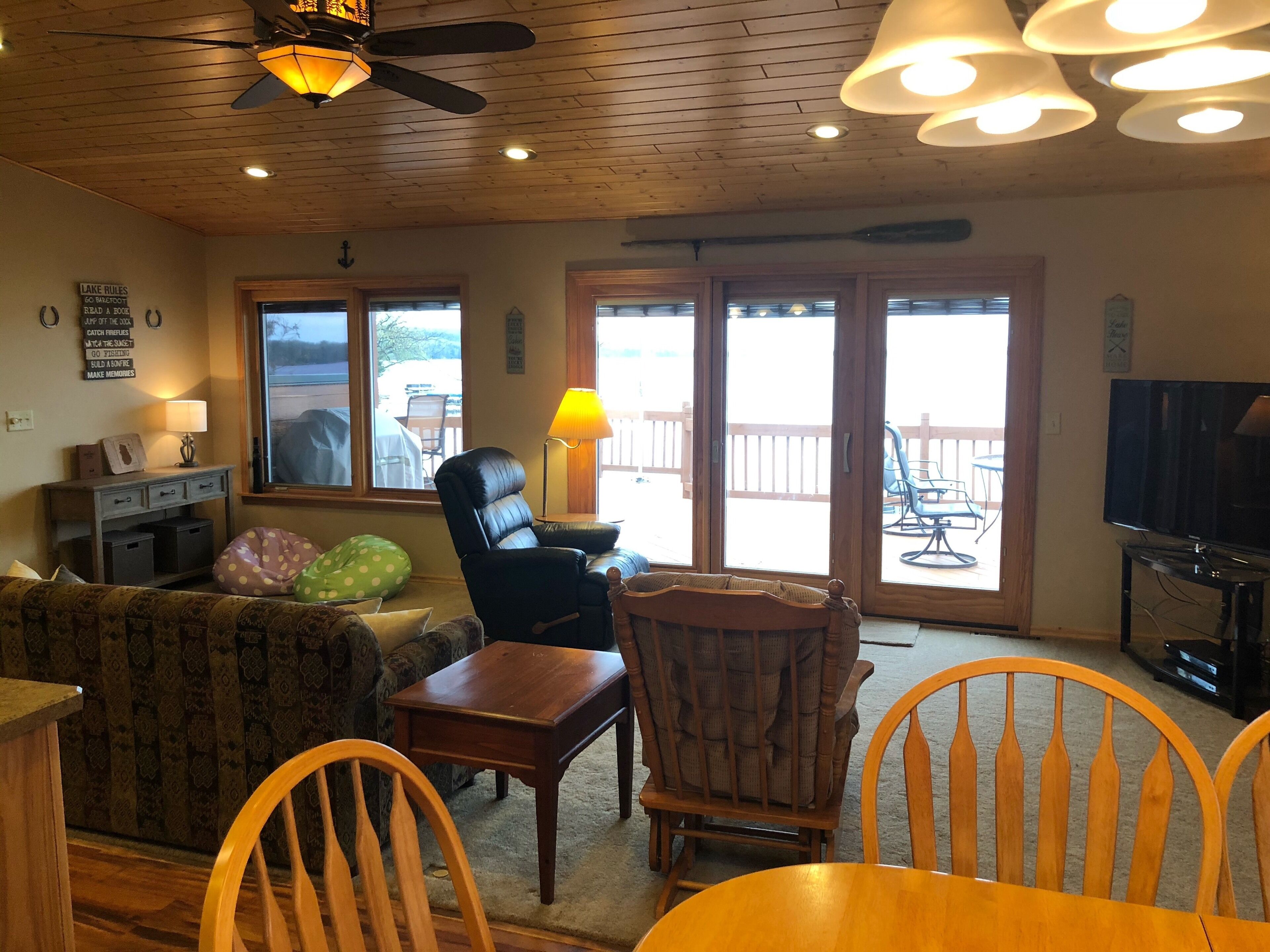 Télévision, cheminée, jeux vidéo, lecteur de DVD