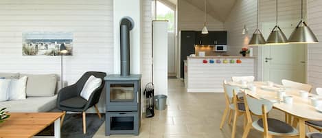 Fernseher, Kamin, DVD-Player