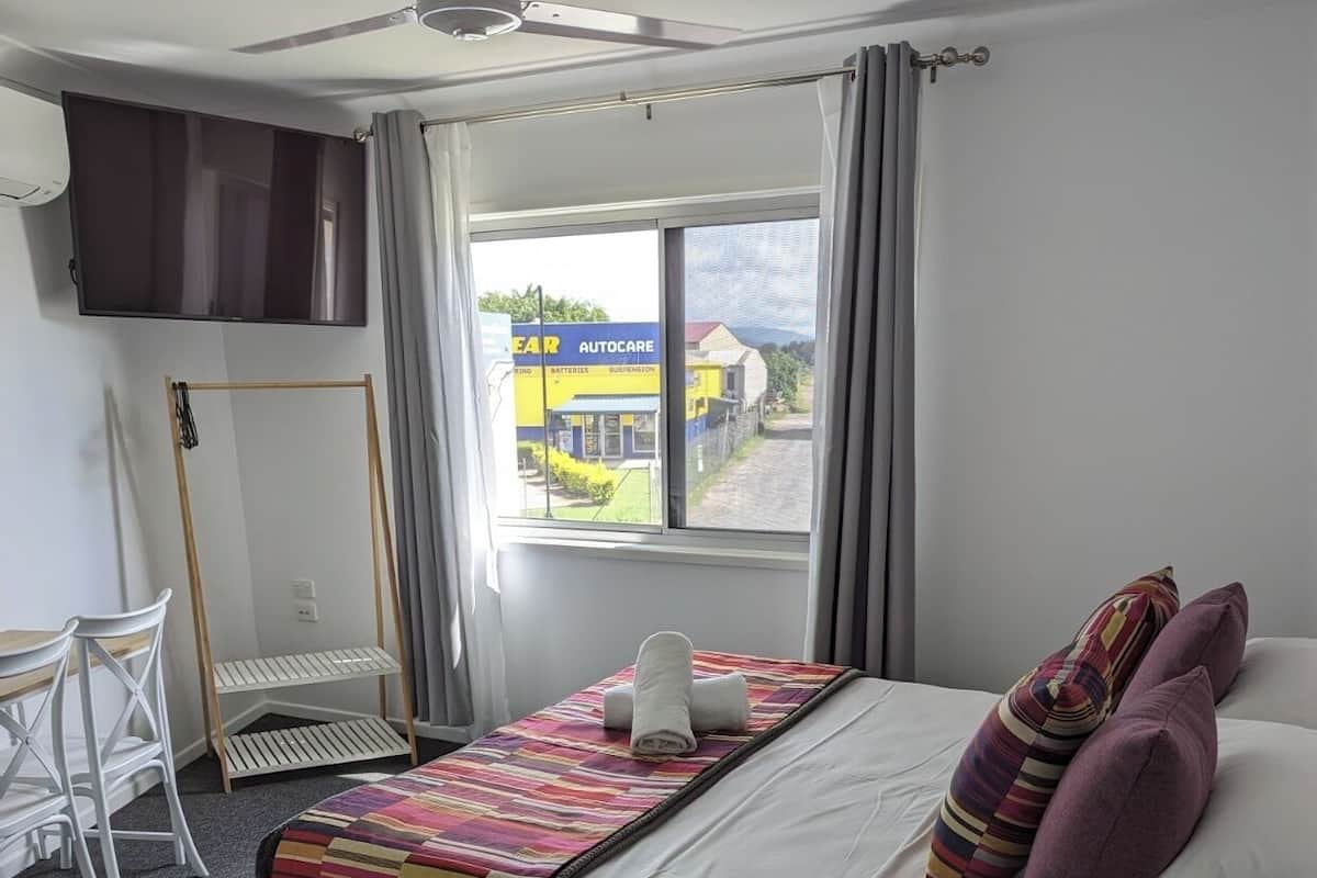 Blackout curtains, iron/ironing board, free WiFi, bed sheets