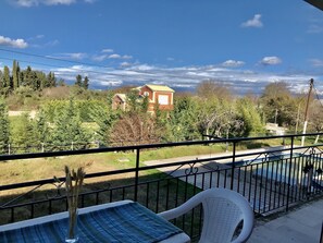 Family Apartment | View from room - Banos apartments and swimming  pool (Corfu)