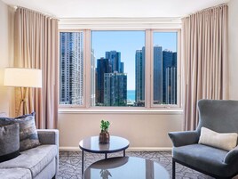 Premium bedding, down comforters, pillowtop beds, minibar
