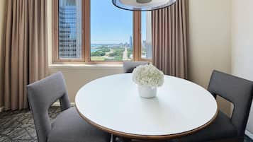 Premium bedding, down comforters, pillowtop beds, minibar