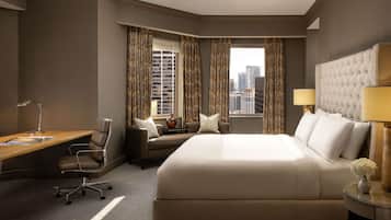 Premium bedding, down comforters, pillowtop beds, minibar