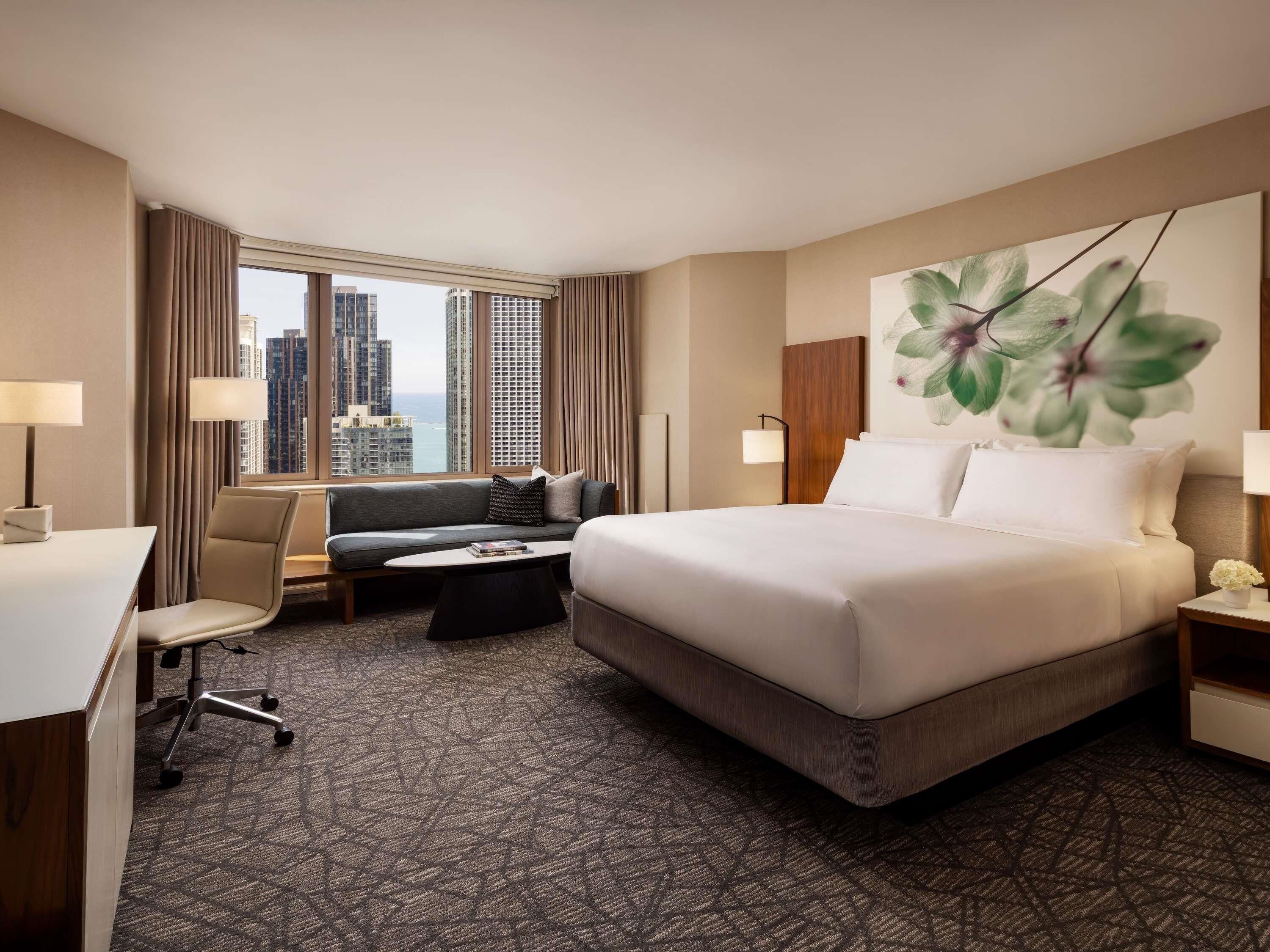 Premium bedding, down comforters, pillowtop beds, minibar