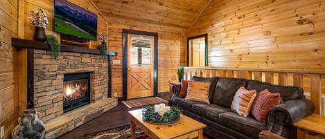 Télévision, cheminée