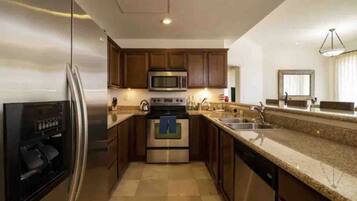 Fridge, microwave, dishwasher, coffee/tea maker