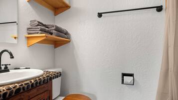 Hair dryer, towels