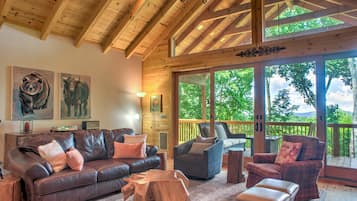 TV, fireplace, DVD player, books