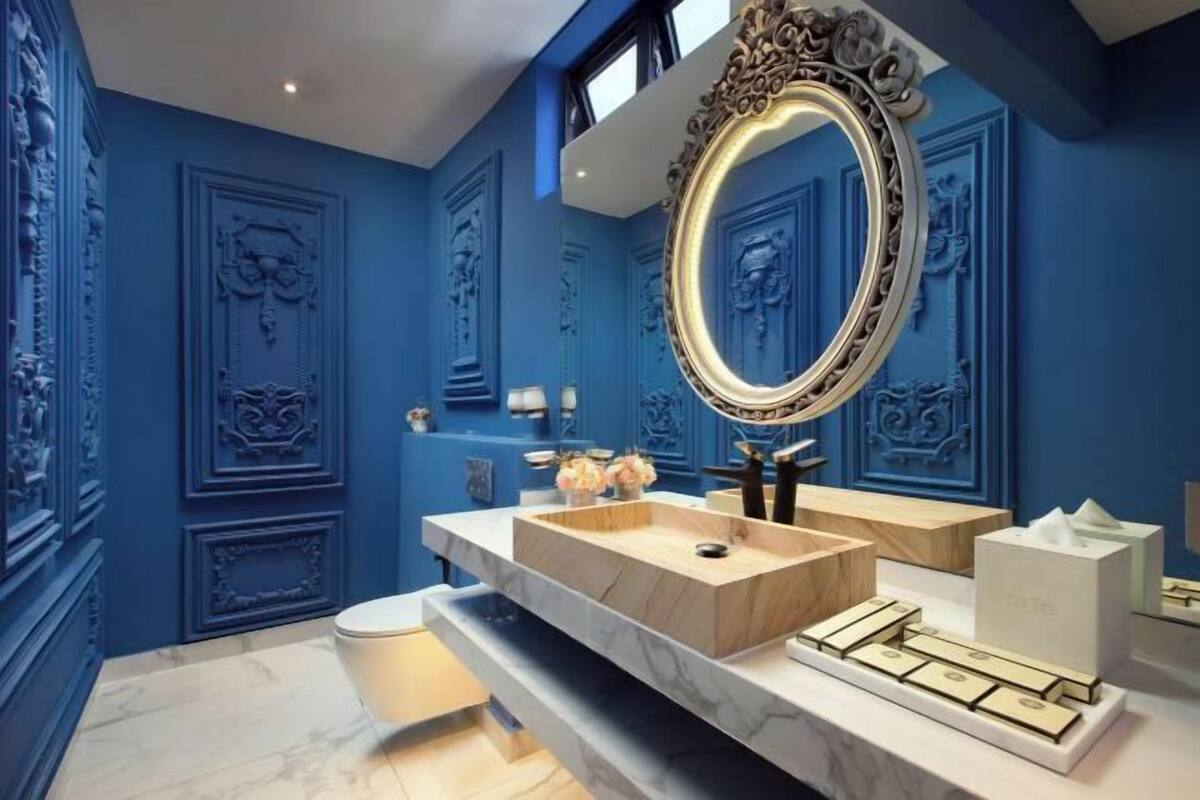 Bathroom | Designer toiletries, hair dryer, bathrobes, slippers