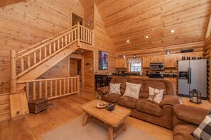 Smart TV, fireplace, video games, DVD player