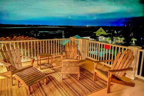 Terrace/patio - Oceanfront Home w/ Private Pool, Roof Deck, Porches & Game Room -- Incredible Ocean & Marsh Views (Folly Beach)
