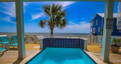 Oceanfront Home w/ Private Pool, Roof Deck, Porches & Game Room -- Incredible Ocean & Marsh Views