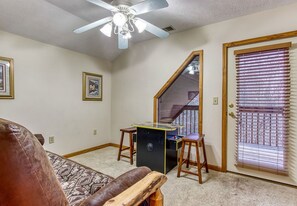 Smart TV, fireplace, video games