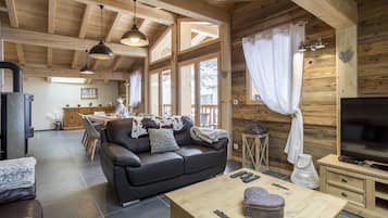 Televisie, een open haard en videospelletjes