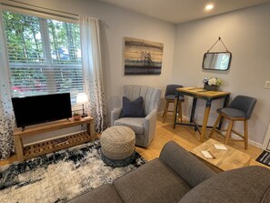 Smart TV, DVD player, books