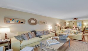 Smart TV, DVD player, books, stereo