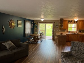 Smart TV, fireplace, printers