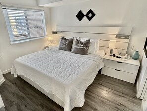 2 bedrooms, memory foam beds, iron/ironing board, free WiFi