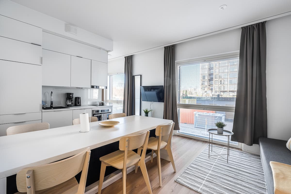Family Apartment, 1 Bedroom, Balcony | In-room dining