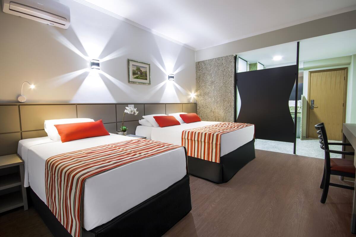 In-room safe, desk, laptop workspace, soundproofing
