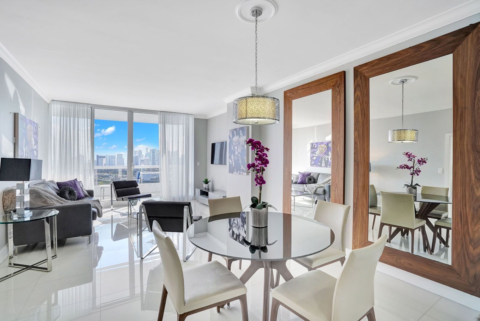 Sky High Penthouse! 1 bedroom condo with Amazing Water & Miami Skyline Views!