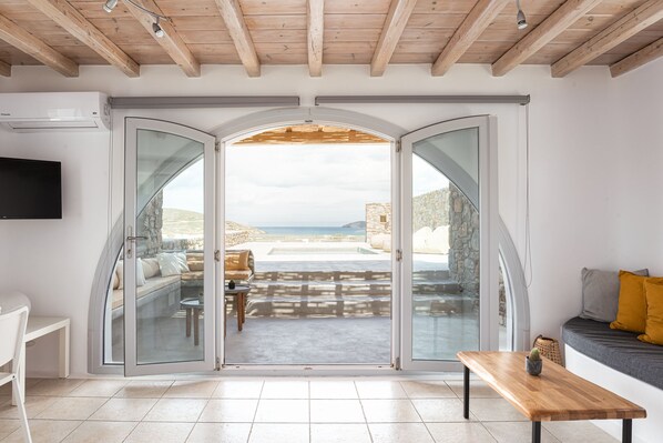 Sea View Suite With Jetted Mini Pool | Living area | Smart TV