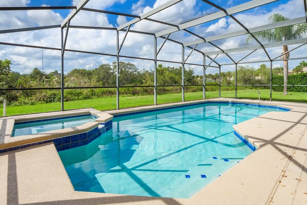Outdoor pool, a heated pool