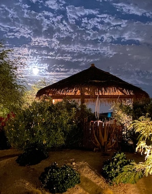 Outdoor pool, sun loungers - Azure Palm Hot Springs (Desert Hot Springs)