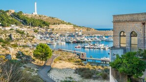 Une ville côtière dotée d’un phare, d’un port de plaisance et de bâtiments historiques.