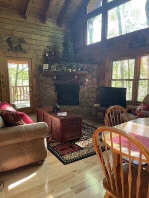 Smart TV, fireplace, video games, foosball