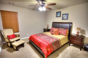 4 bedrooms, iron/ironing board, travel cot, WiFi