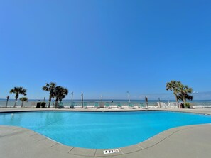 A heated pool - Stunning Beach Retreat! Beachfront Condo/Spectacular Balcony-Beach Service! Pool (panama city beach)