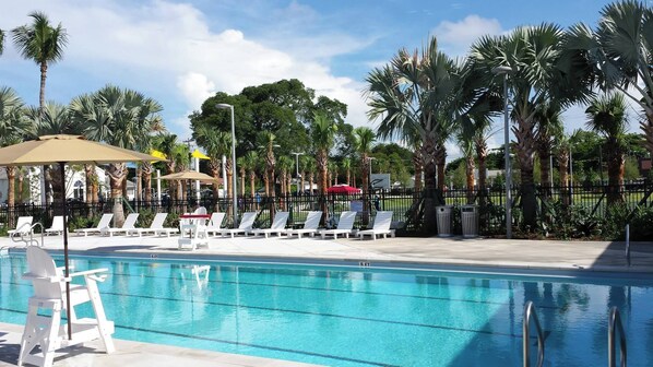 Outdoor pool, a heated pool