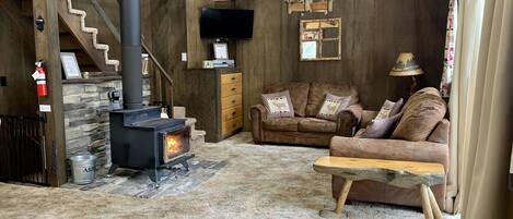 TV, fireplace, DVD player, table football