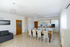 Family Villa, Multiple Bedrooms, 2 Bathrooms (Pool Villa Sofija) | Private kitchen | Fridge, microwave, oven, stovetop - Pool Villa Sofija (Škabrnja)