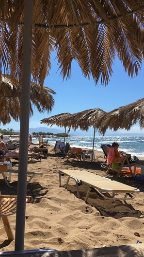 Beach nearby, sun-loungers