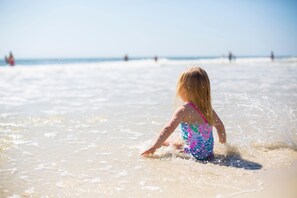 Beach nearby, sun-loungers