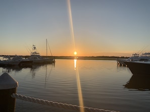 A marina with boats docked at sunset. - Hidden Gem on Seabrook Island-visit our fabulous beaches on this magical island! (Seabrook Island)