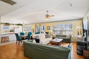 TV, DVD player, table football, ping pong