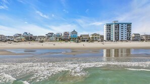 On the beach - Tropical Pleasure, Luxury Oceanfront 6 Bedroom Home in Cherry Grove  - 3 Large Balconies, Game Room, Pool & Hot Tub (North Myrtle Beach)