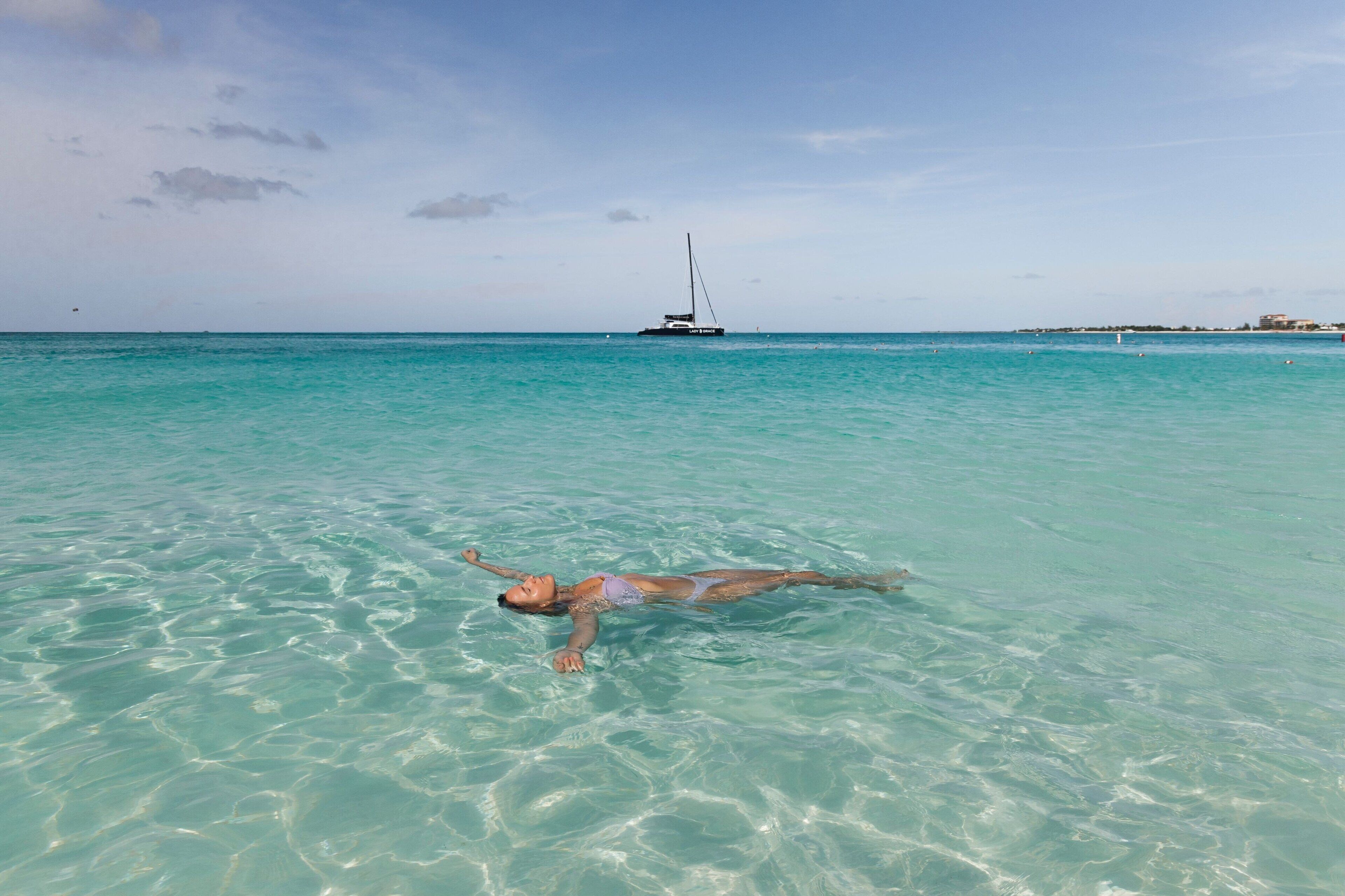On the beach, white sand