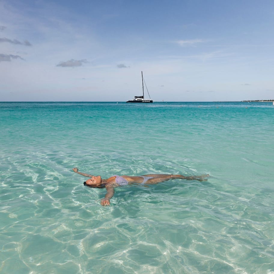 On the beach, white sand