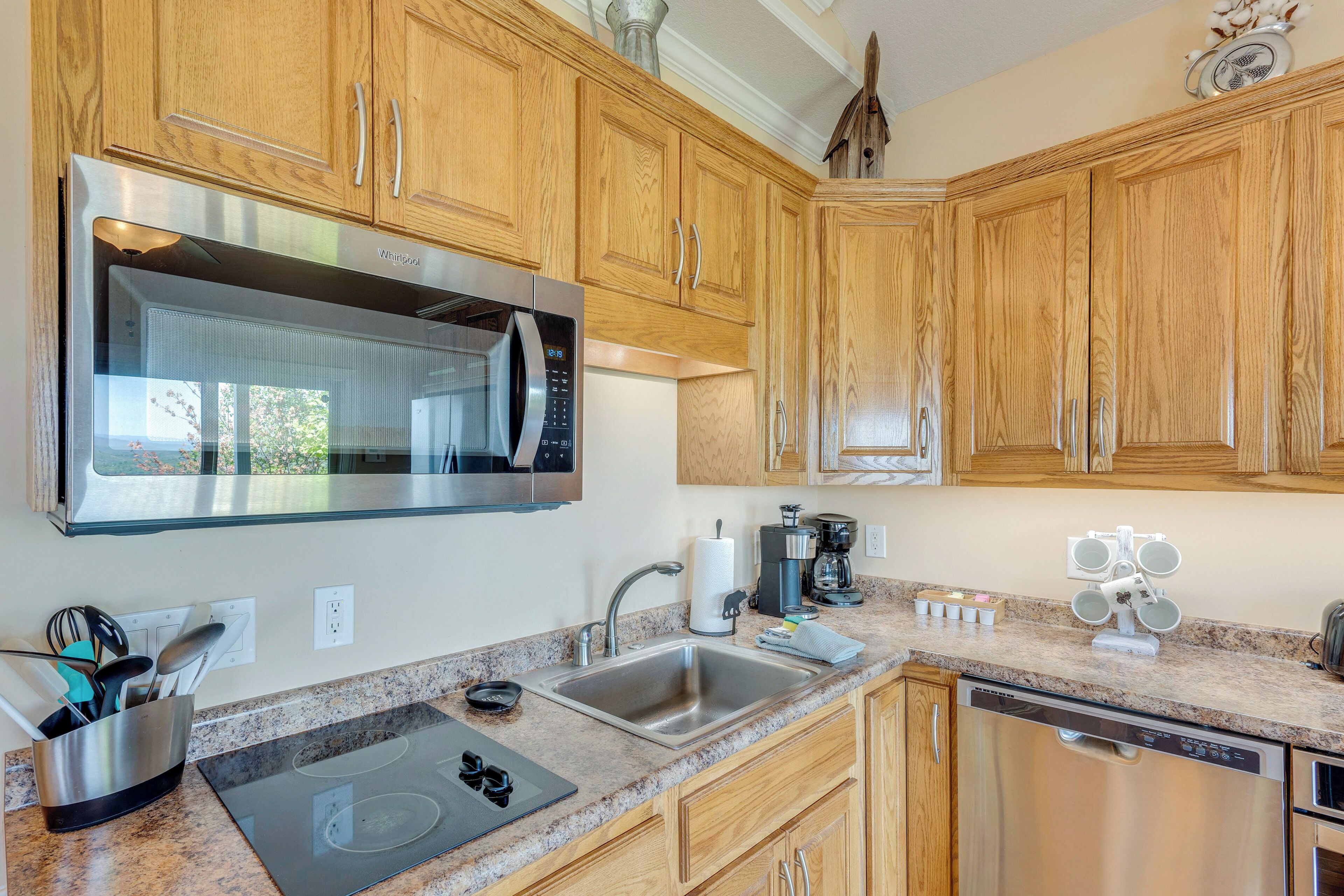 Fridge, microwave, stovetop, dishwasher