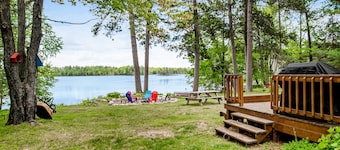 Dog-friendly lakefront home with high-speed WiFi, dock, private w/d, & firepit