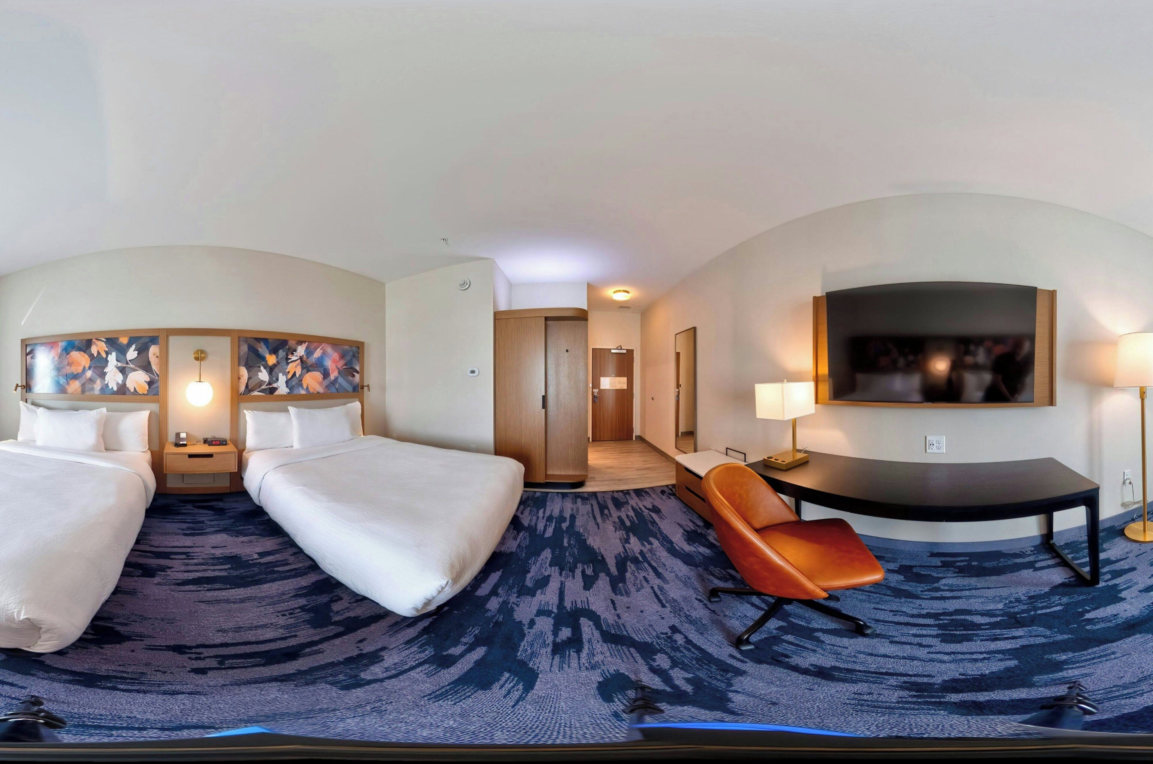 room, 2 queen beds | desk, laptop workspace, iron/ironing board, free cots/infant beds